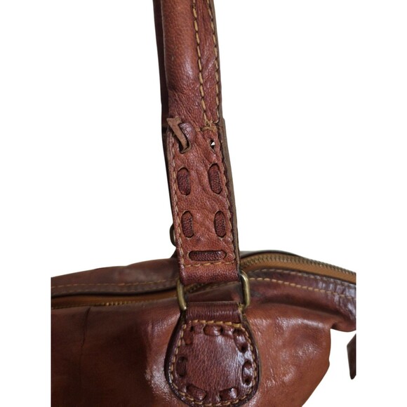 Noonday Collection Leather Shoulder Bag Boho Tote Hobo Bag Brown Large - Picture 4 of 12